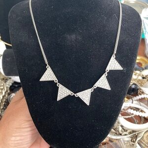 Elegant Silver Triangle Necklace